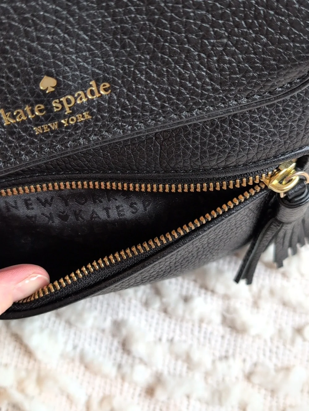 Kate Spade Chester Street Kacy Black Pebbled Leather Backpack Small Adjustable
